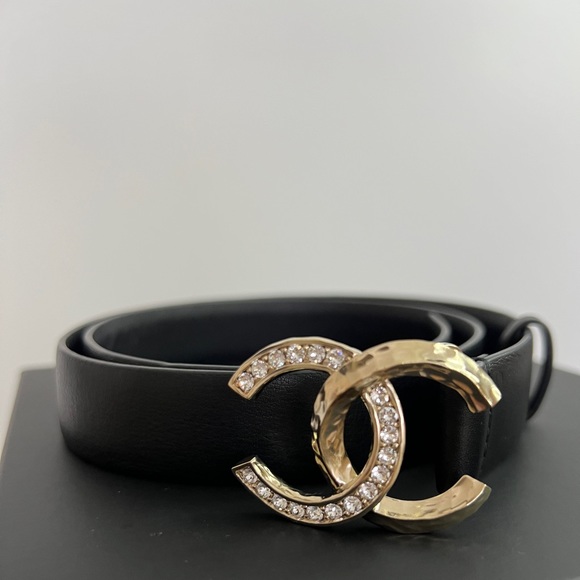 Chanel light gold belt size 70 black leather - Picture 3 of 6